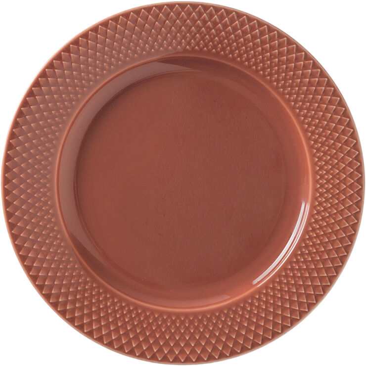 Rhombe Frokosttallerken Ø23 cm terracotta porcelæn
