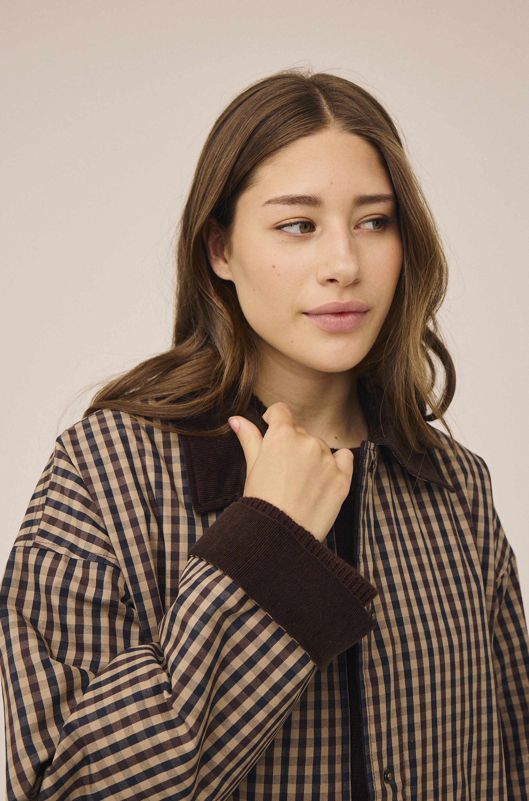 Emmy 1 coat with corduroy detail - GRS