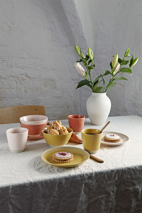 Knabstrup Colorit, tallerken, rosa, Ø19 cm