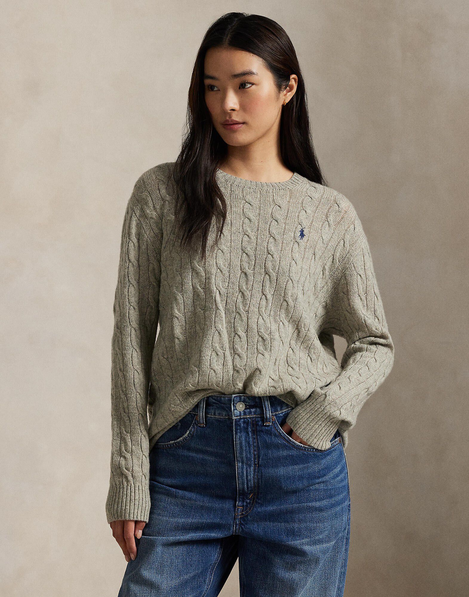 Cable Wool-Cashmere Crewneck Sweater