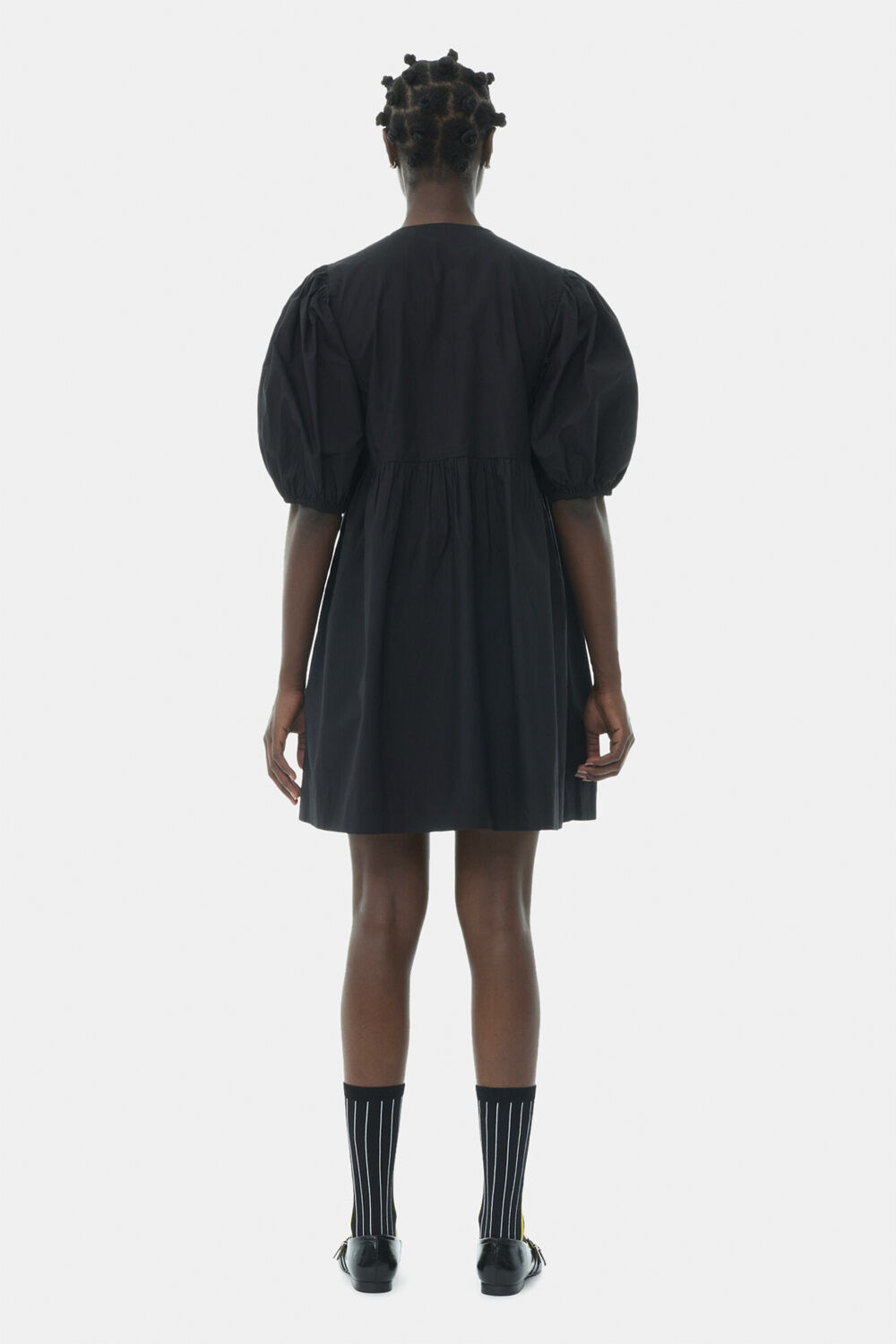 Printed Cotton Tie String Mini Dres