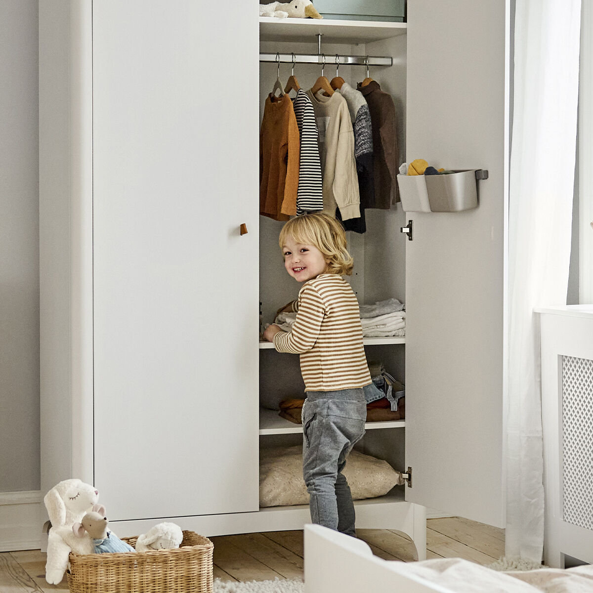 Opbv. holder 3 pk,1 lang,1 kort skinne, Dusty Grey