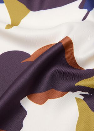 Floral satin scarf