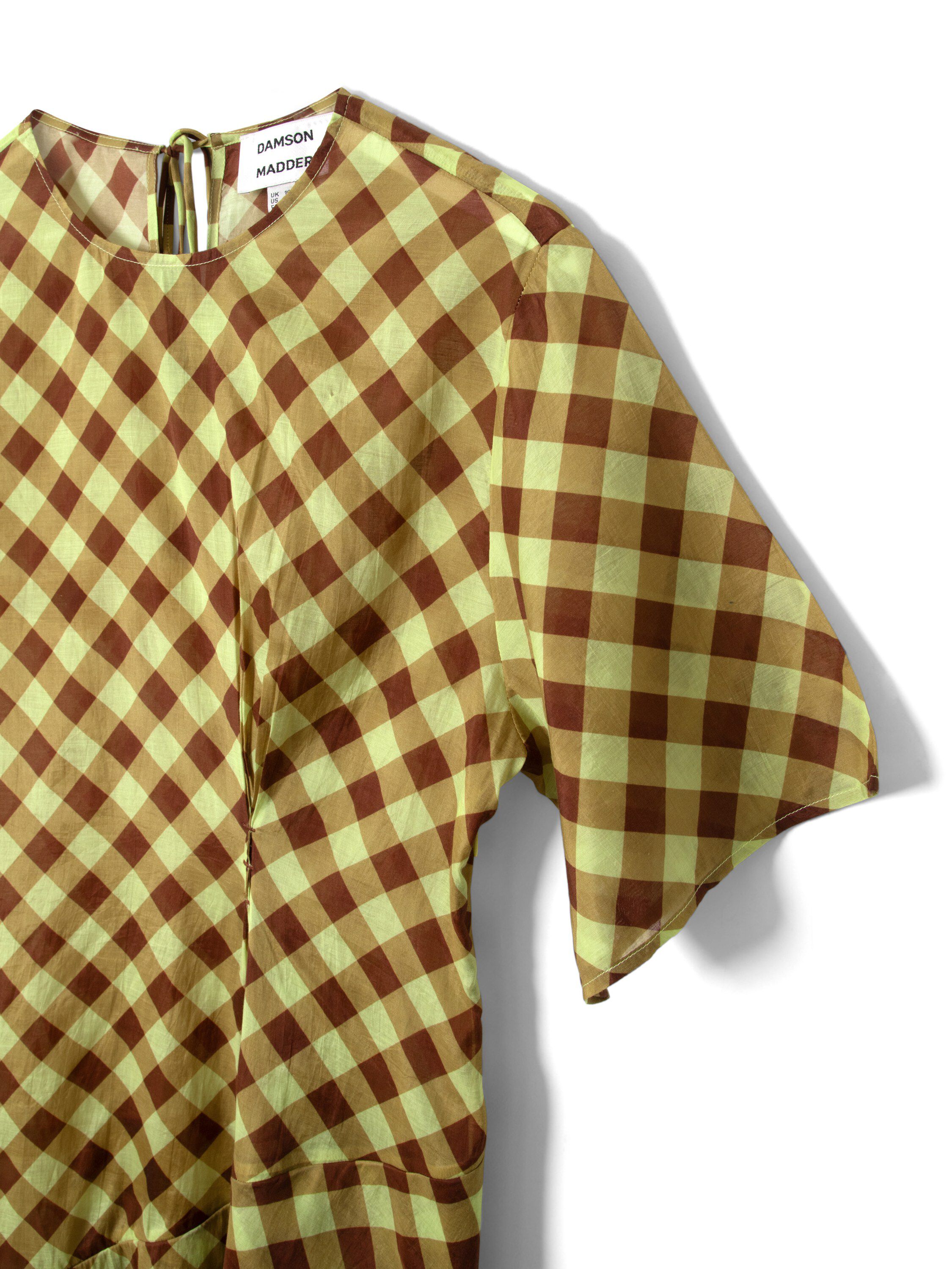 HARMONY MIDI DRESS - CHOC AVO GINGHAM