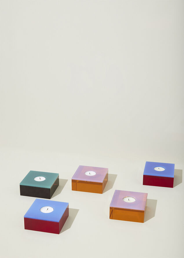 Flux Tealight Holder Green/Brown