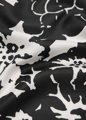 Floral-print satin scarf