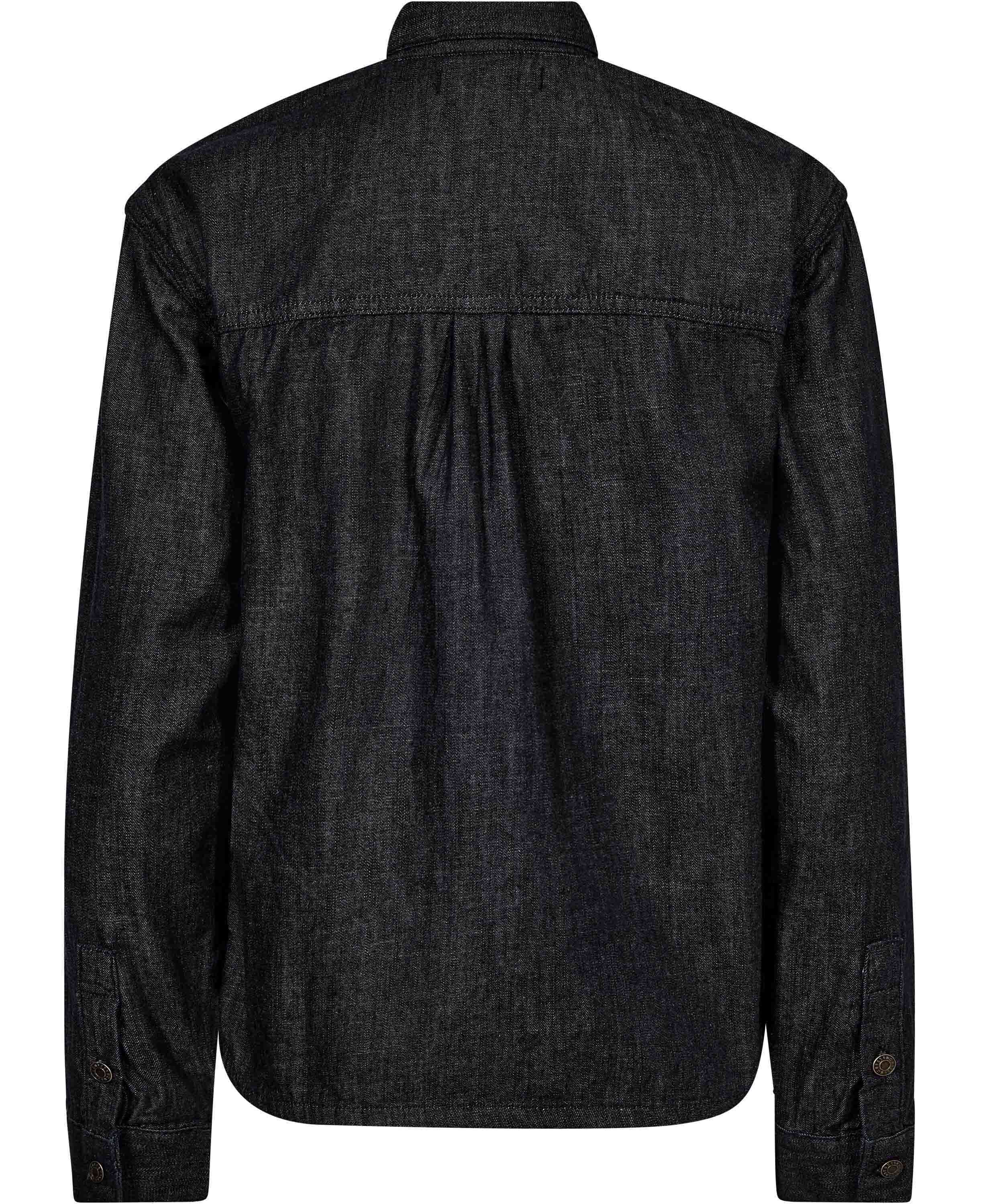 Denim shirt with bow