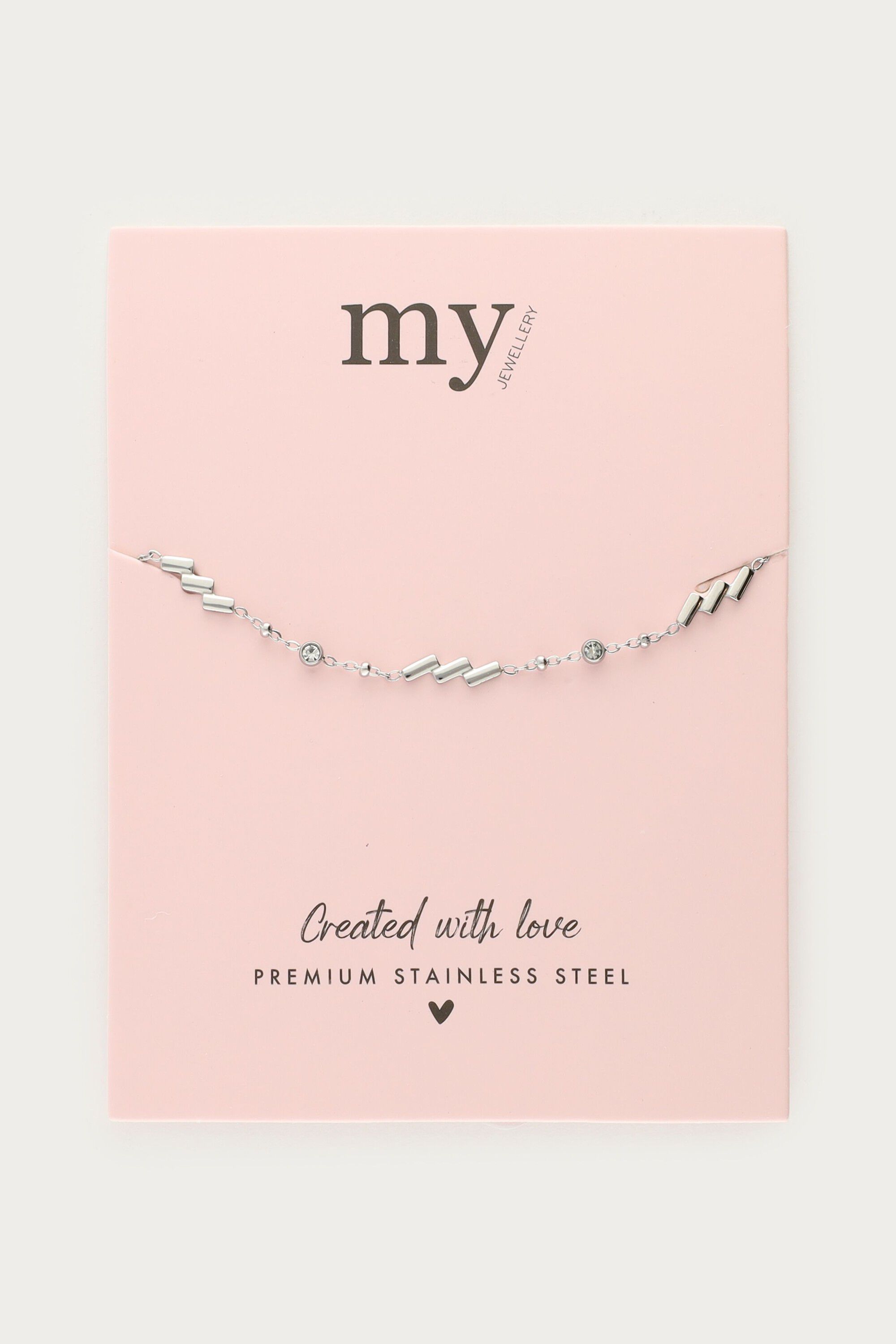 Bracelet diagonal stripes and strass