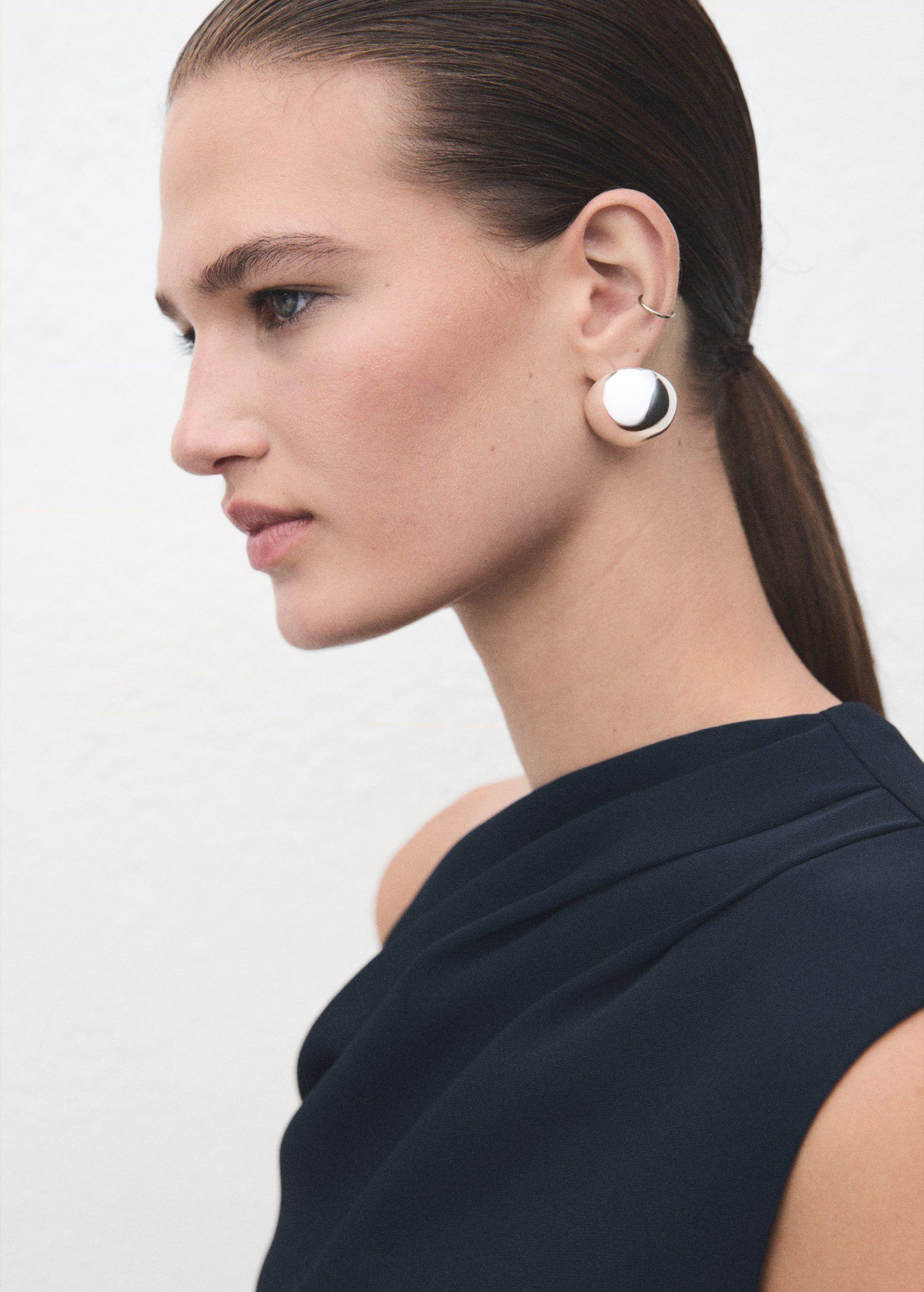 A-line dress with asymmetrical neck