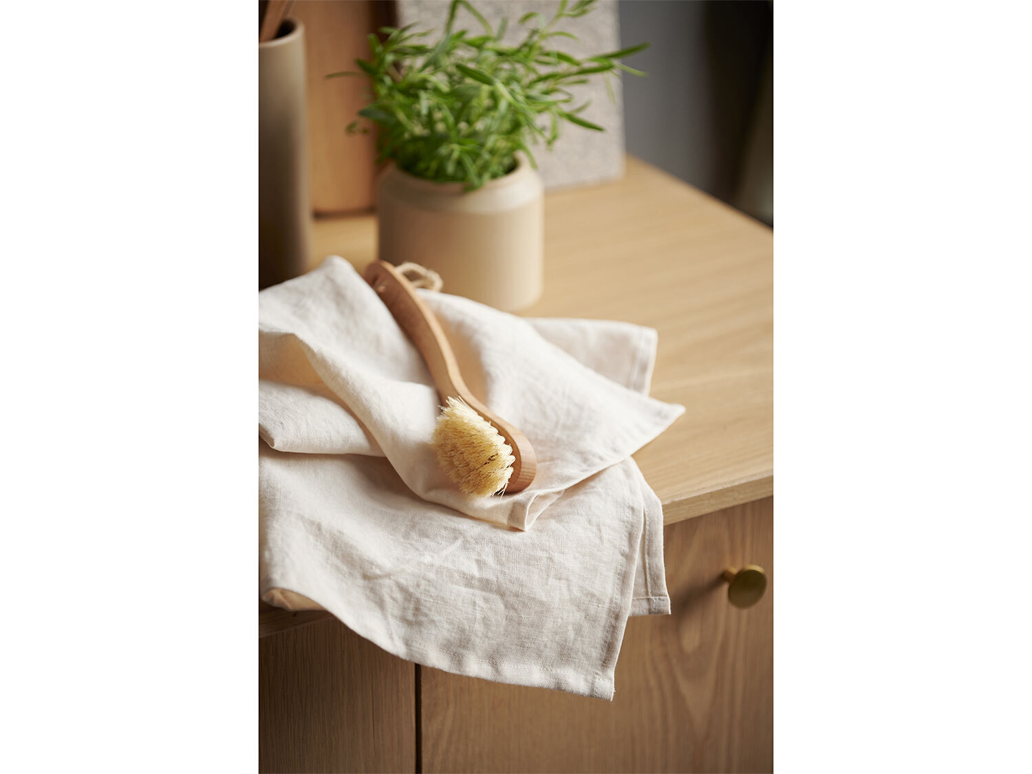 Viskestykke 50x70 Pure Linen Ecru