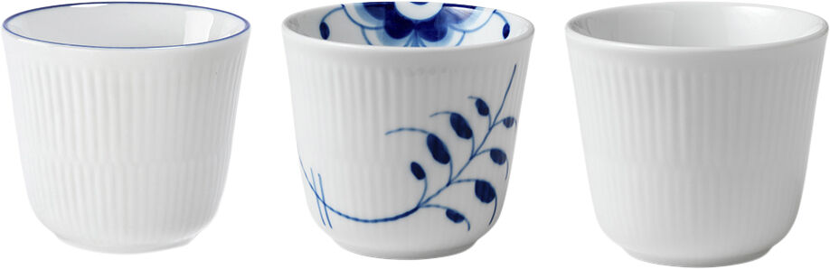 Gift With History termokop 26 cl 3-pak Bl&aring; Mega Riflet, Hvid Riflet, B