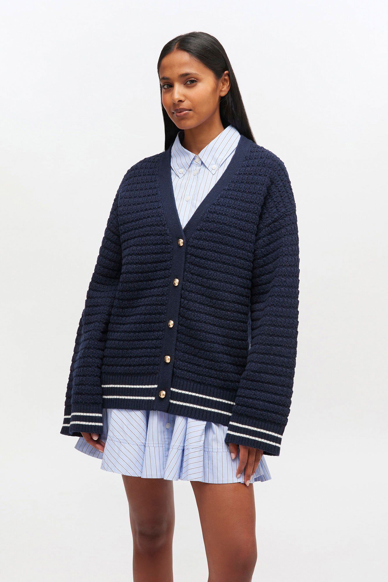 Cotton Wool Mix Boxy Cardigan