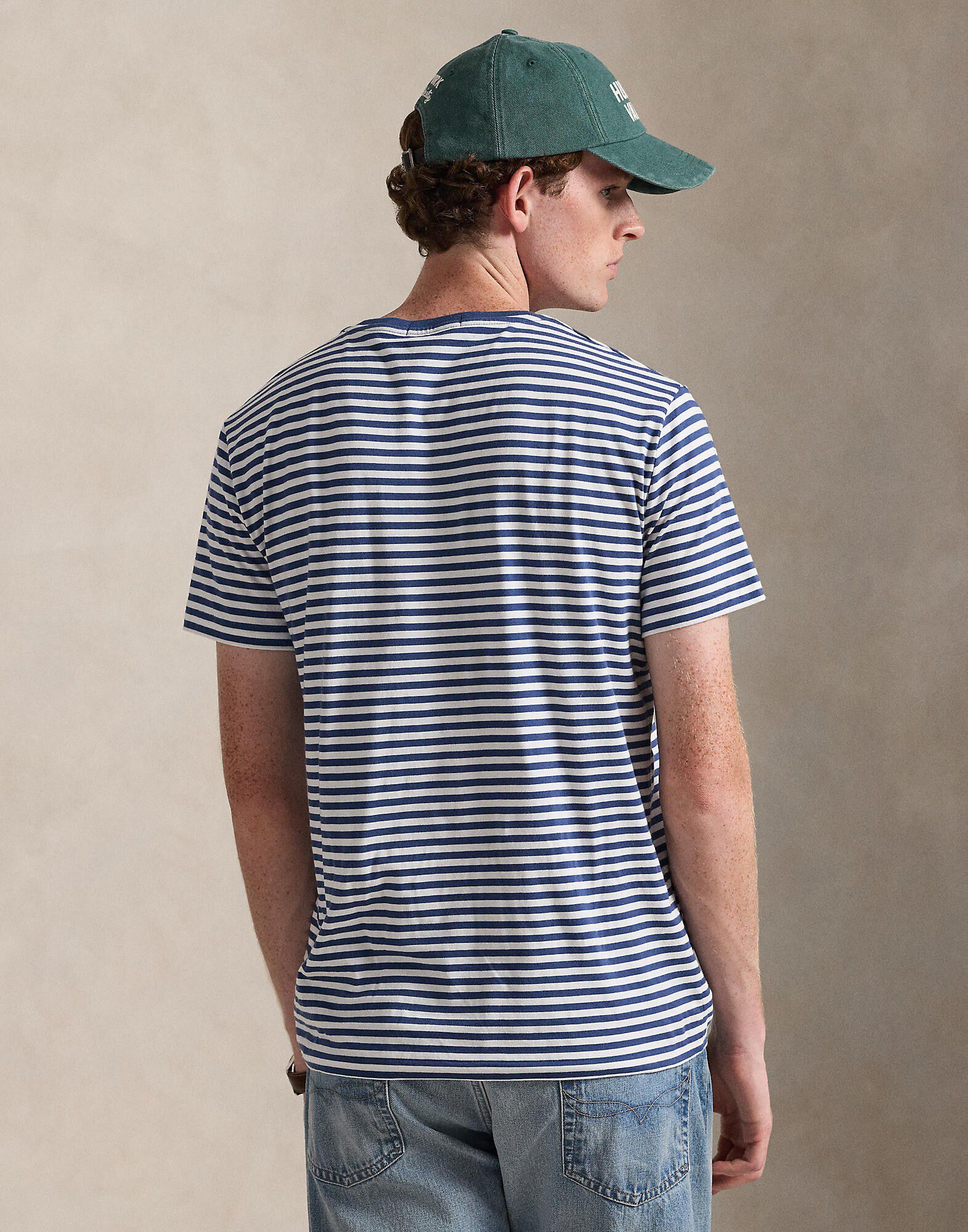 Custom Slim Fit Striped Jersey T-Shirt
