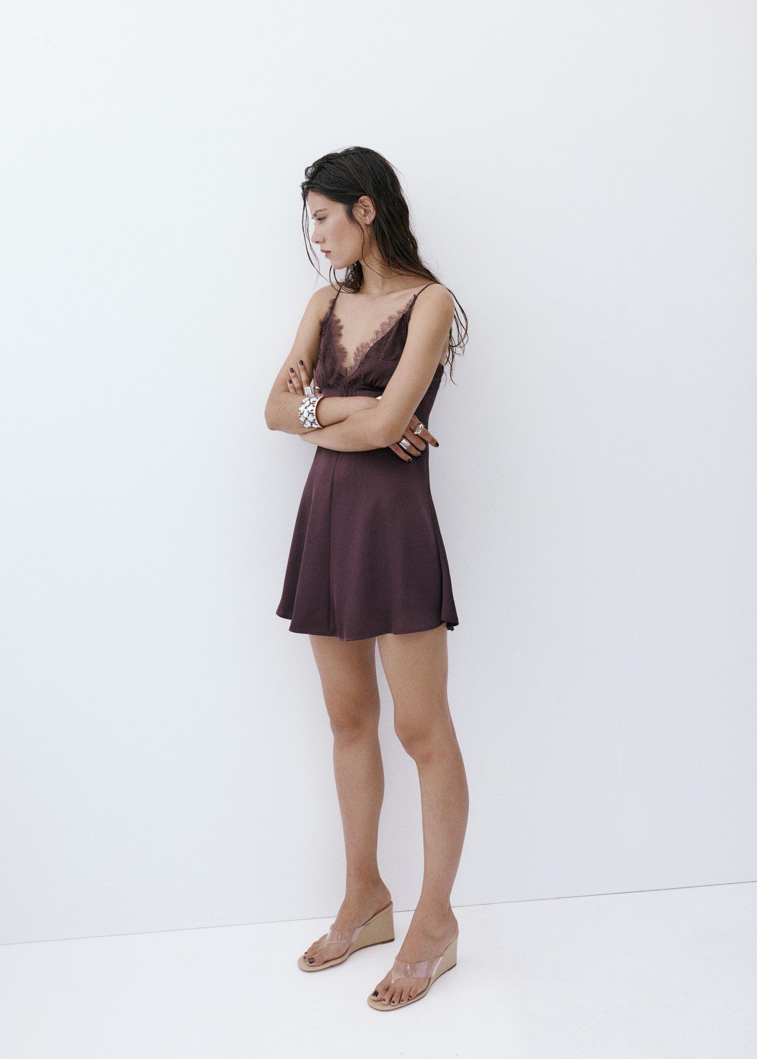 Satin lace dress