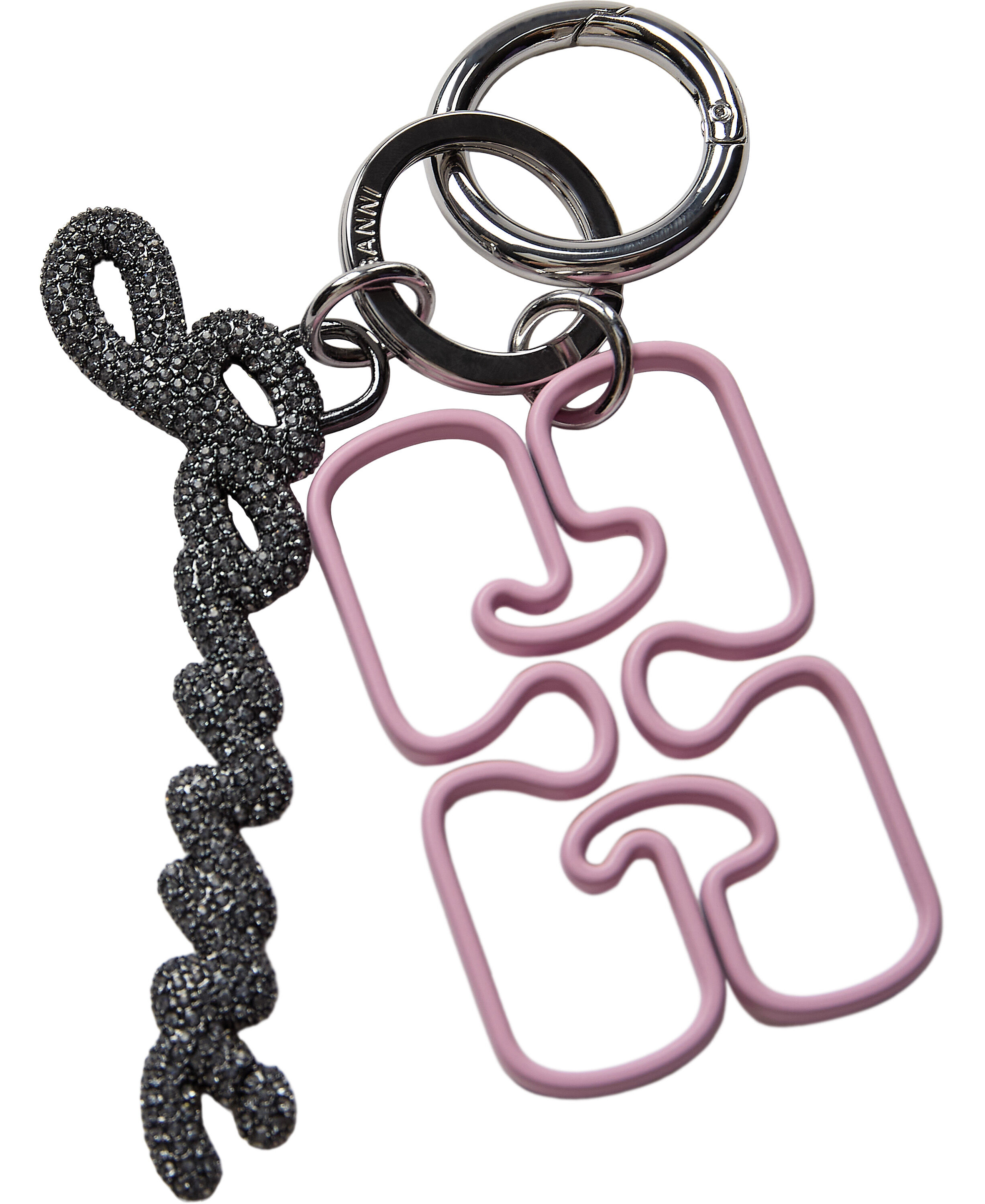 Ganni Strass Signature Keyring