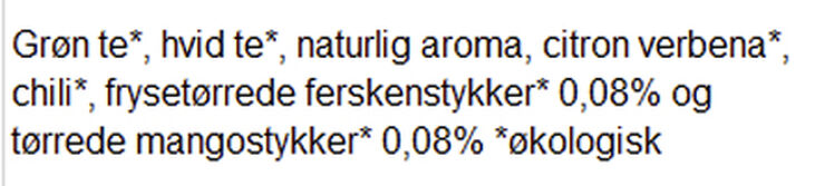 Grøn hvid te fersken og mango økologisk 160g