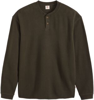 LS RLX BUTTON HENLEY COFFEE