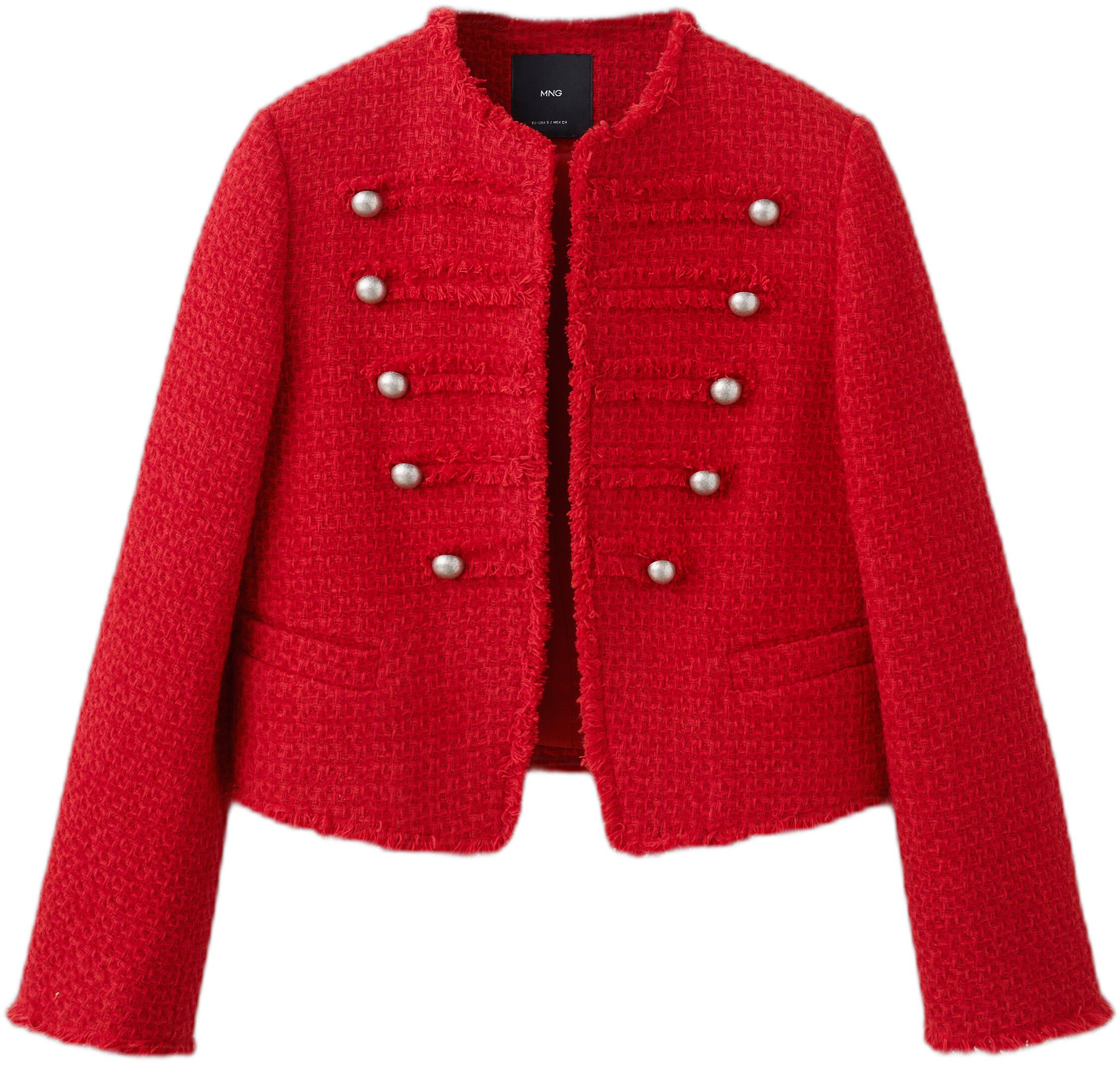 Tweed jacket with decorative froggi