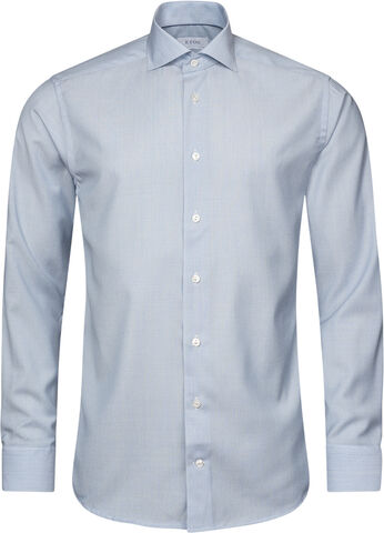 Slim Fit Light Blue Semi Solid Merino Shirt