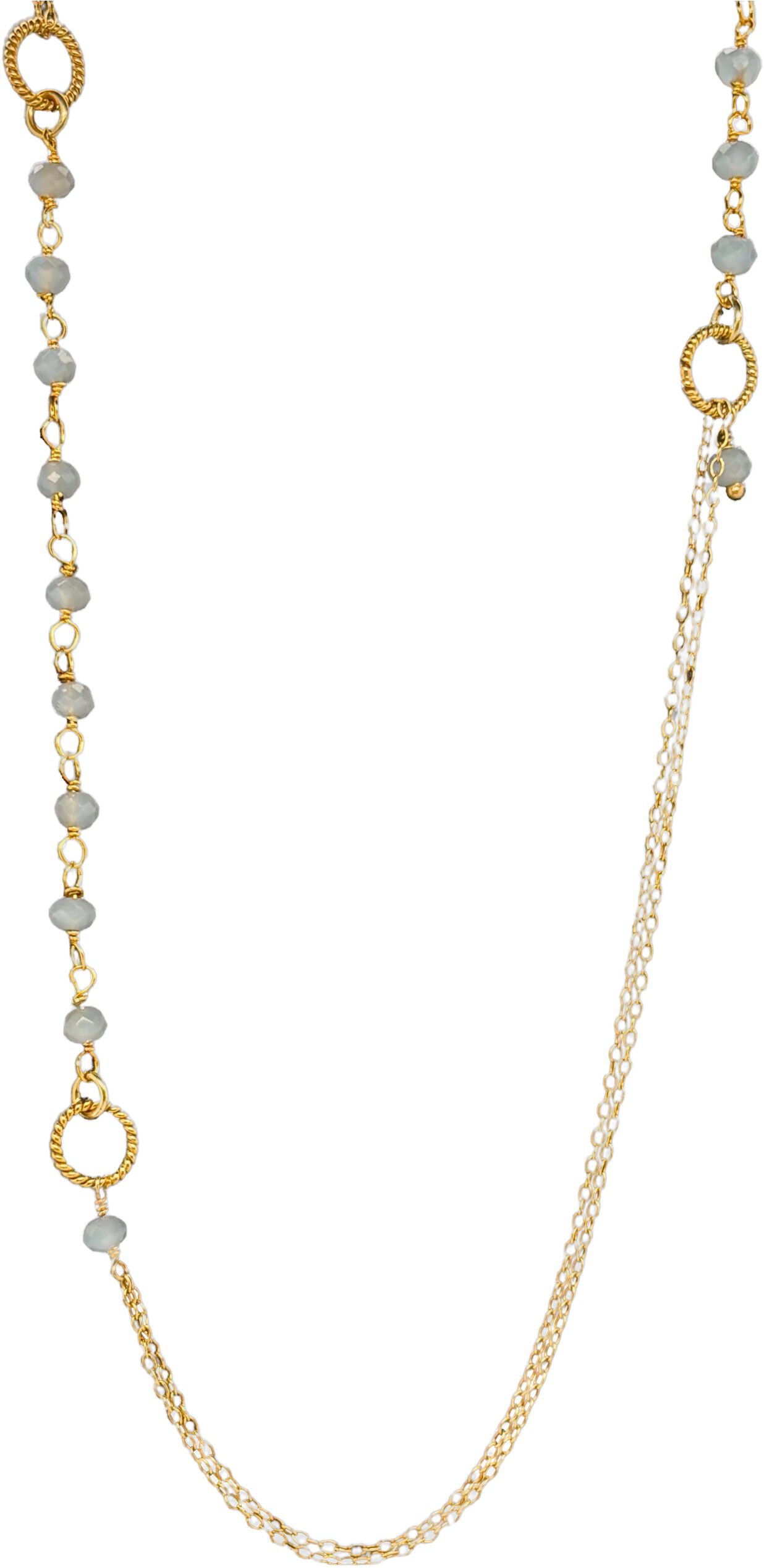 Sissi Blue Calcedoni Necklace - Gold