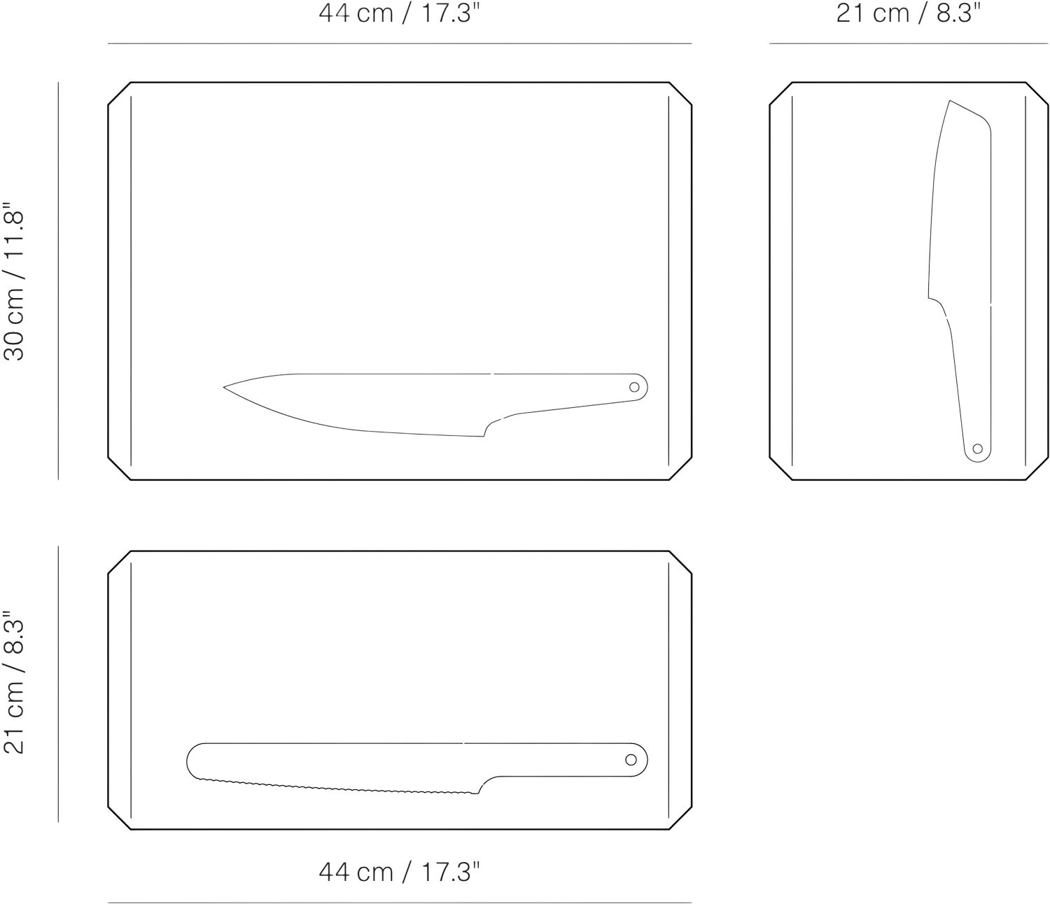 Veark Chopping board Poly / Blue/ S