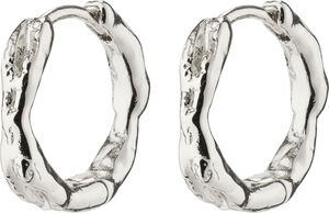 EDDY recycled organic shaped small hoops silver-plated
