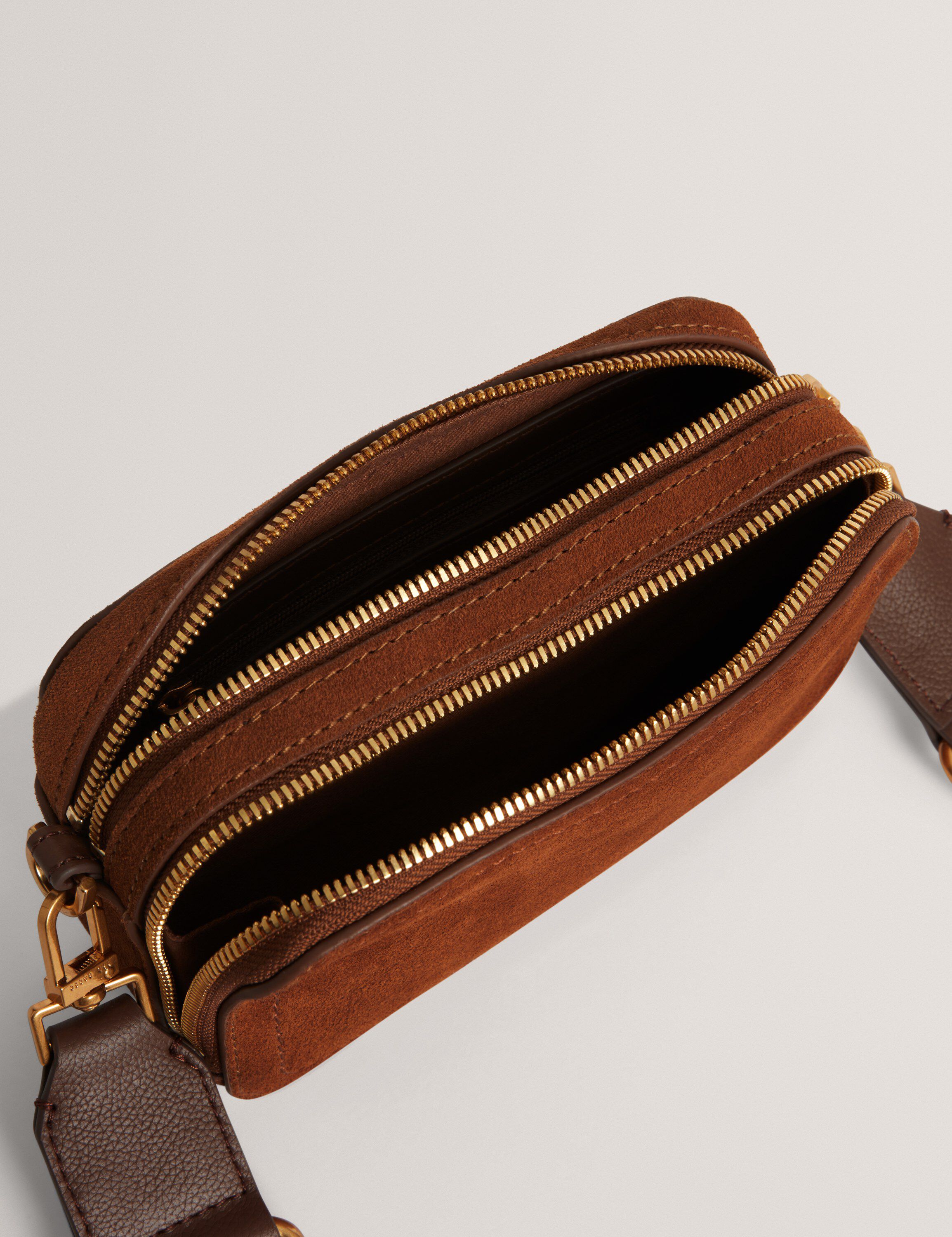 SHAYANN Webbing Suede Crossbody Cam