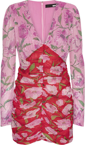 PRINTED MINI LS DRESS