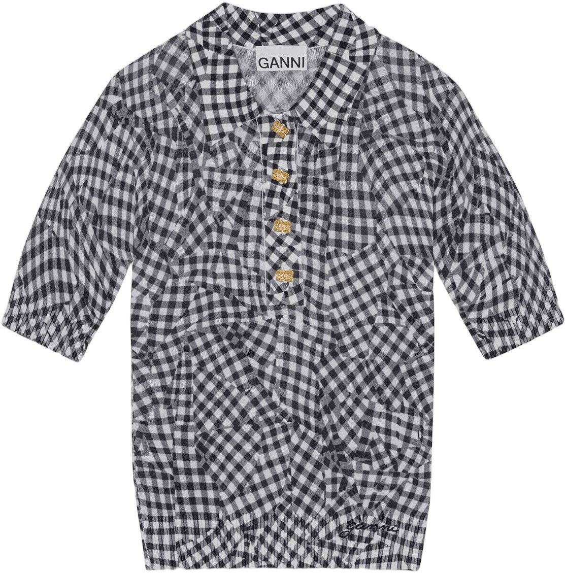 Sheer Cotton Printed Polo