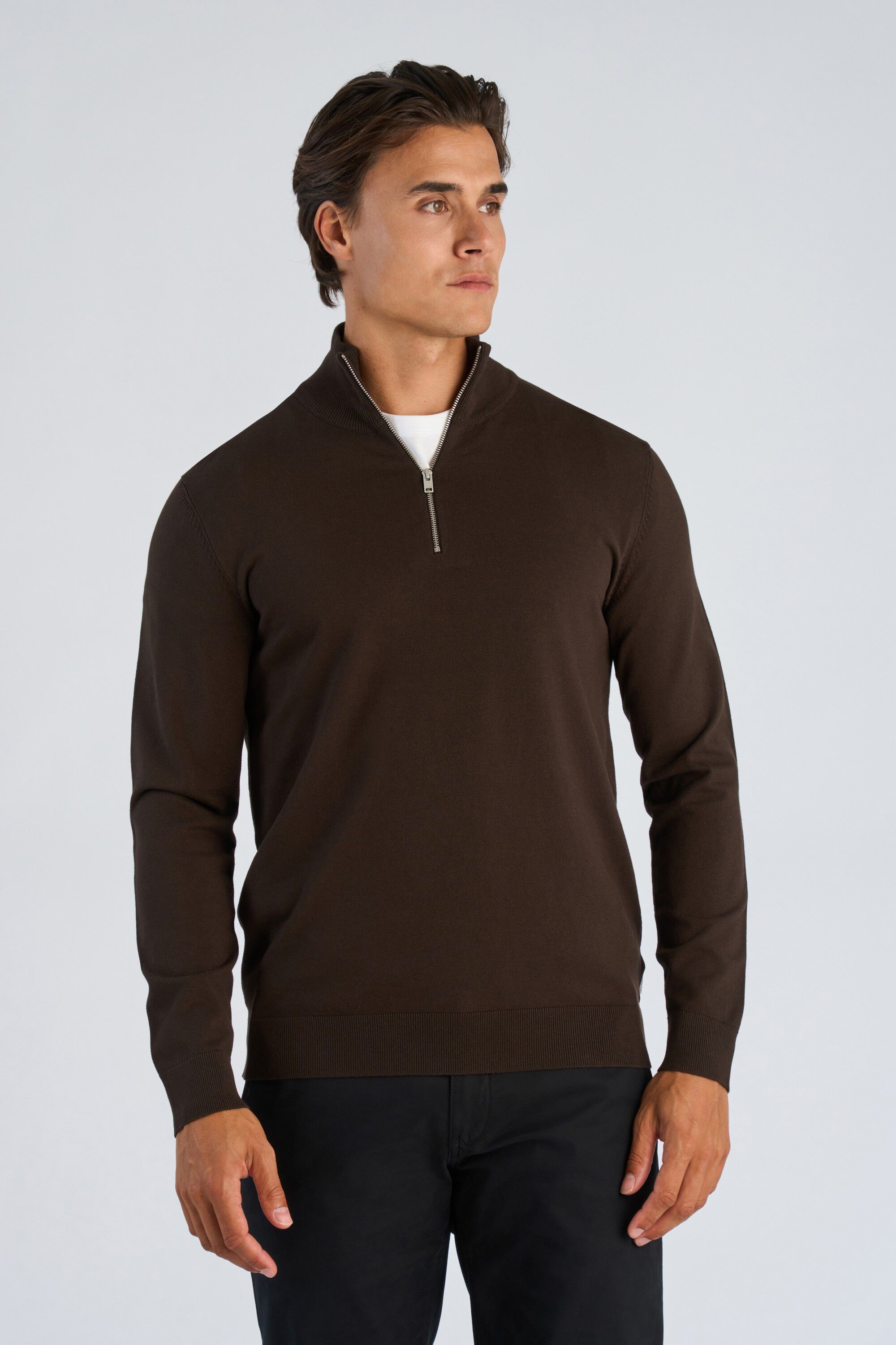 Soft viscose blend half zip