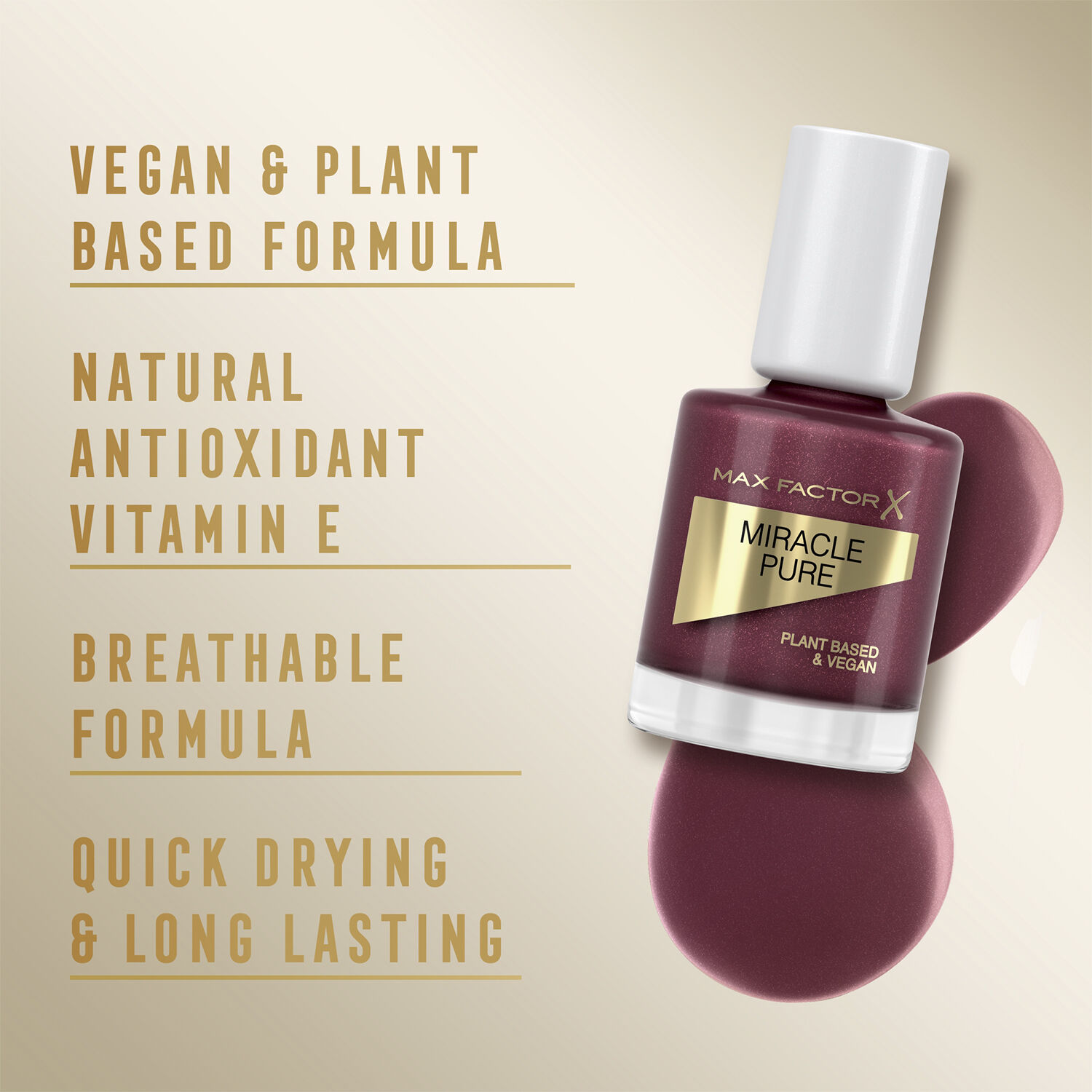 Max Factor Miracle Pure Nail Polish, 373 Regal Garnet, 1. 85 g