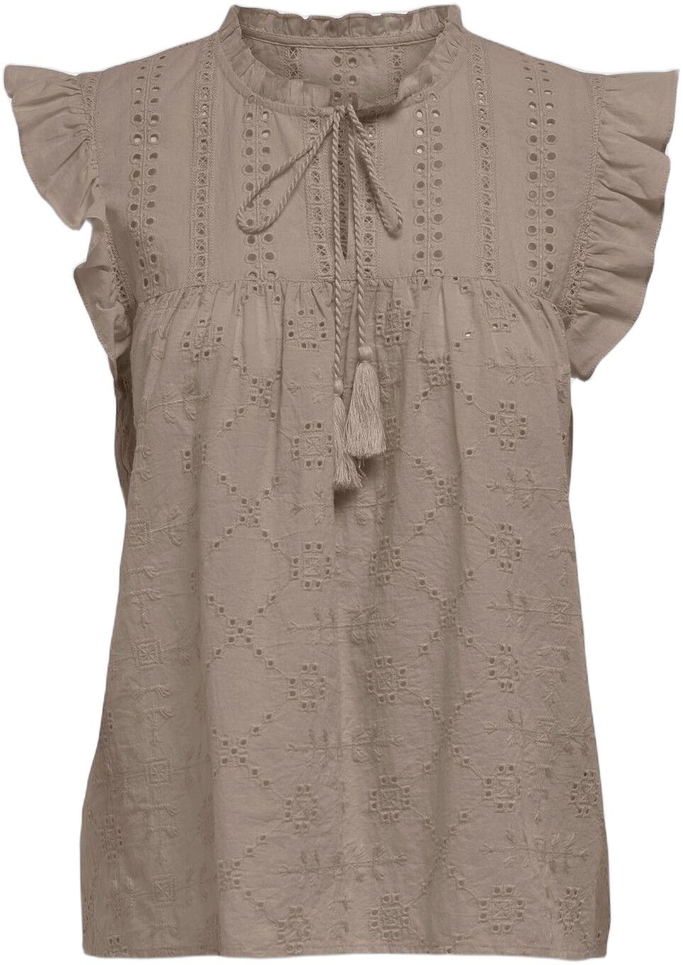 ONLREVA LIFE S/L EMB TOP WVN NOOS