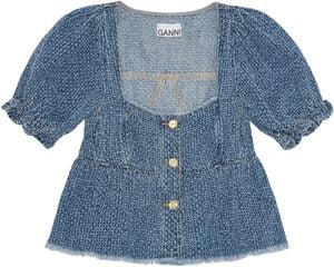 Fluffy Denim Blouse