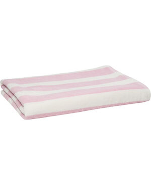 Beach towel 100x180 PINK /star white stripe
