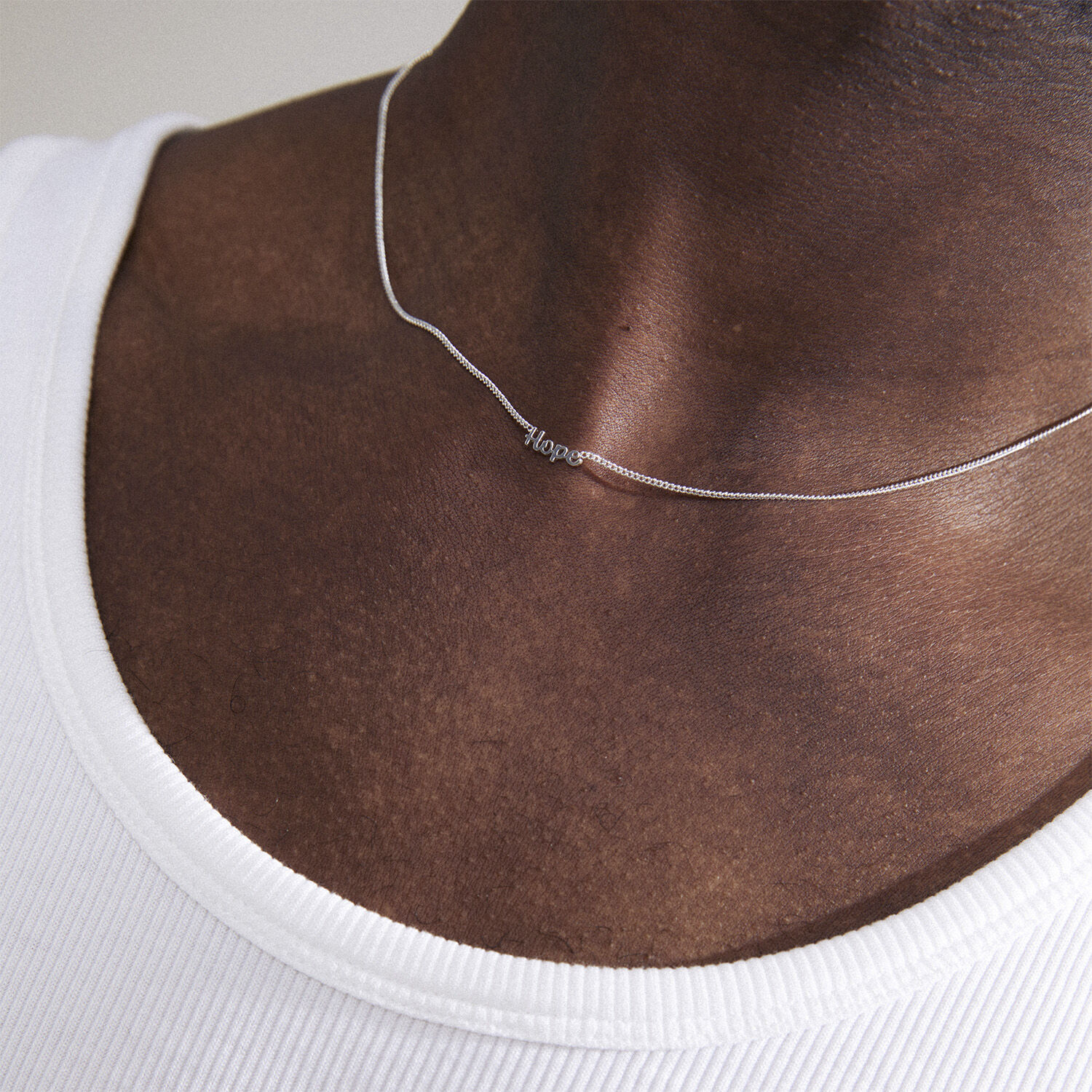 HOPE recycled necklace silver-plated