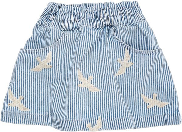Y/D TWILL SKIRT W. EMBROIRDEY
