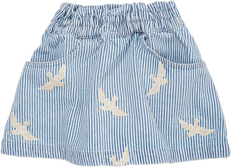 Y/D TWILL SKIRT W. EMBROIRDEY