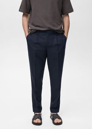 Regular-fit linen trousers