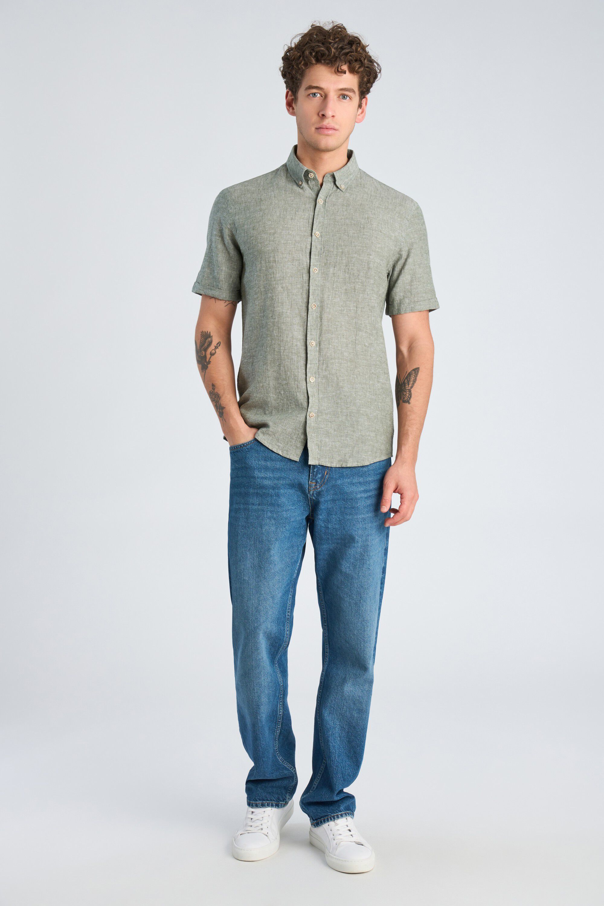 Cotton/linen shirt S/S