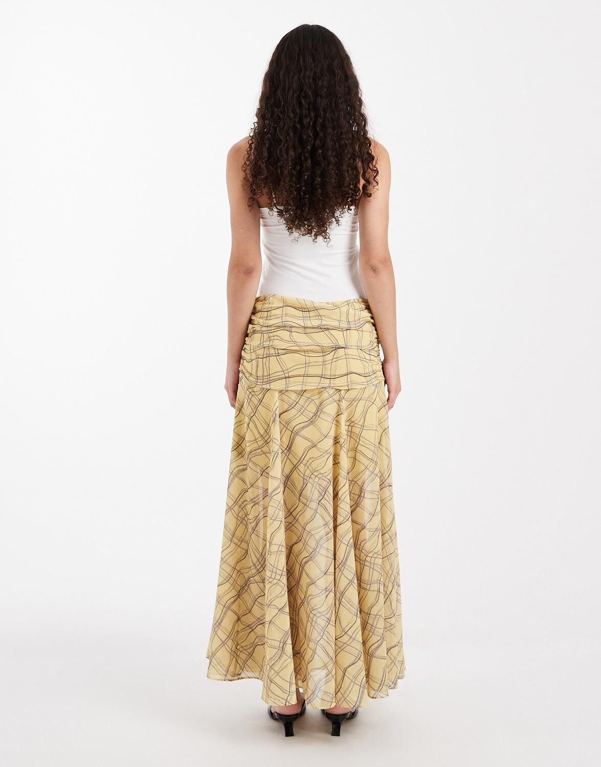 TSKELLY DROP WAIST RUFFLE MAXI SKIR