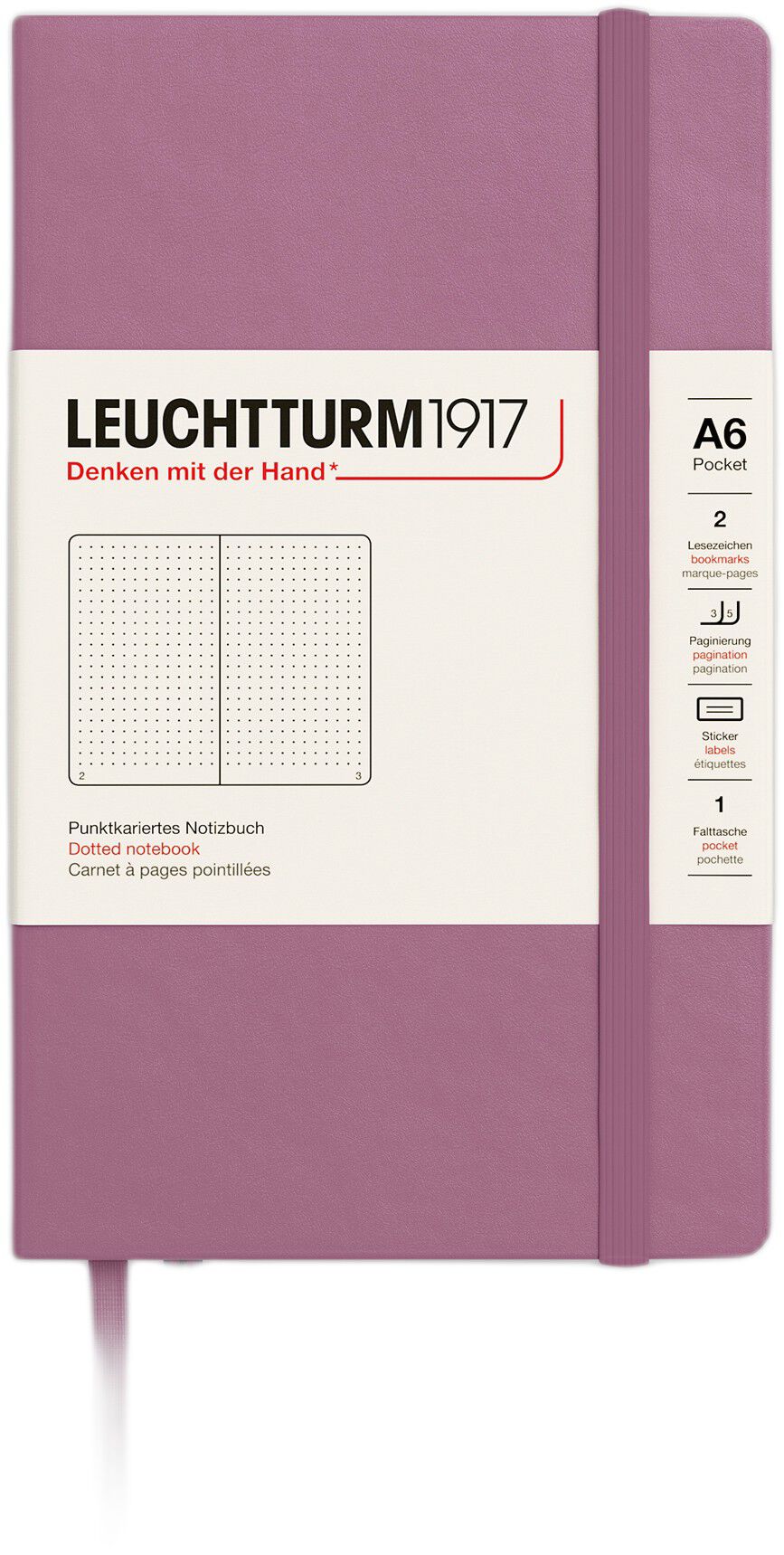 LT1917 Notesbog A6 Prikket HC - Dusty Rose 372354