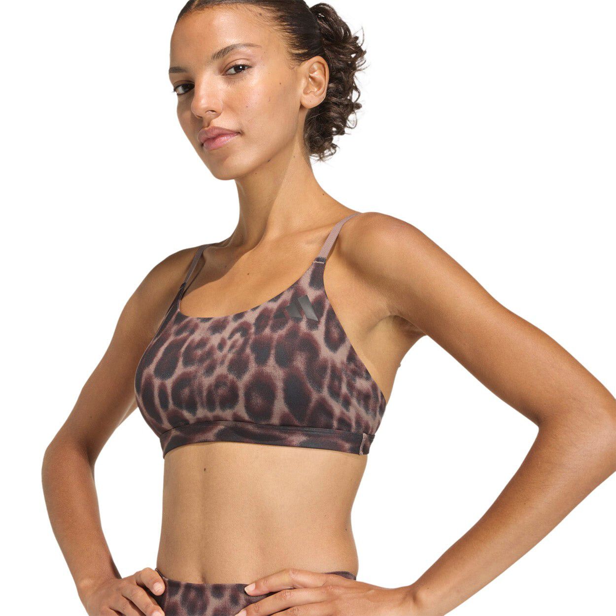 Optime Essentials Workout Leopard Light Support Sports BH