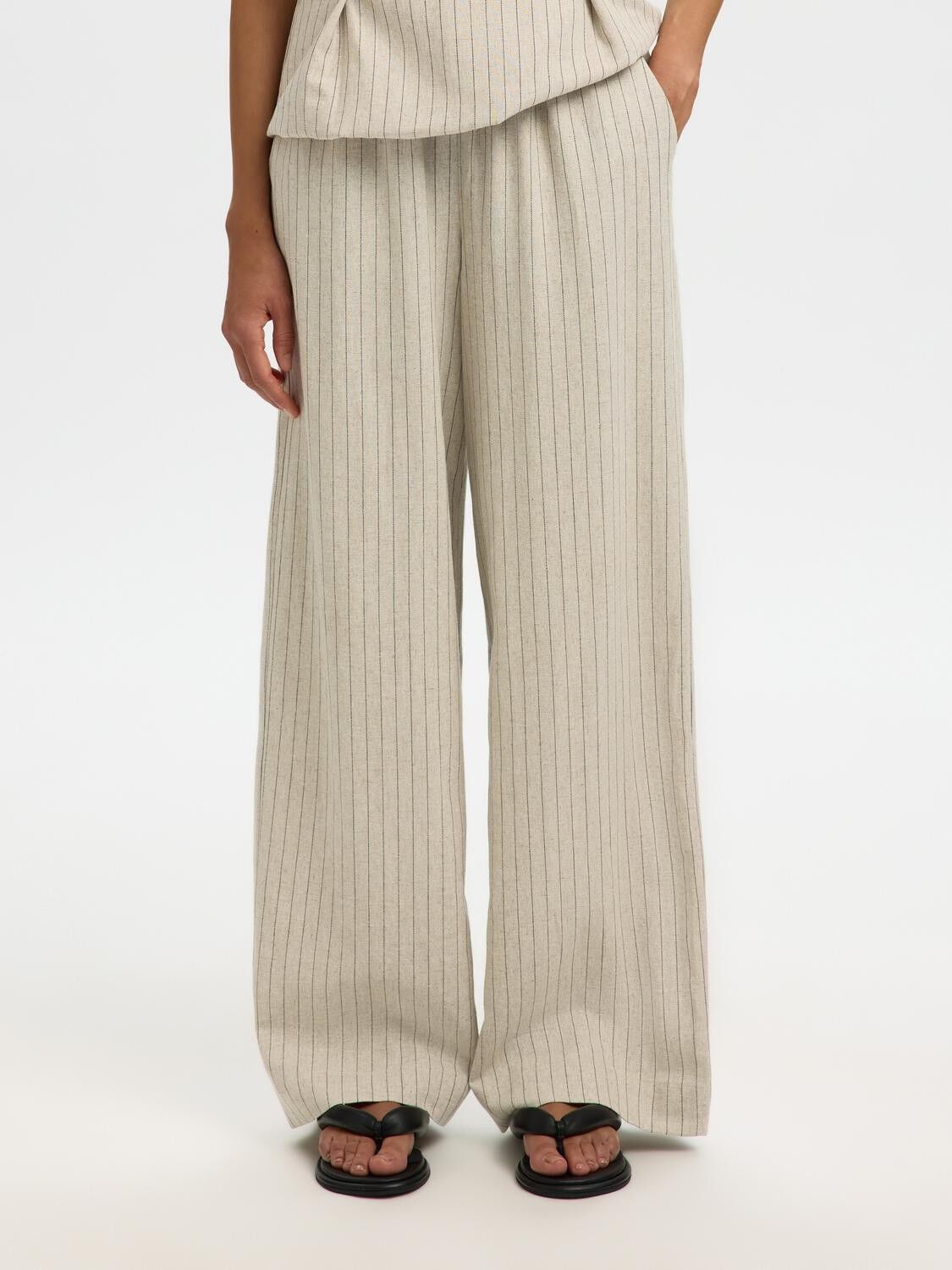 SLFMARIAM MW WIDE LINEN BLEND PANT