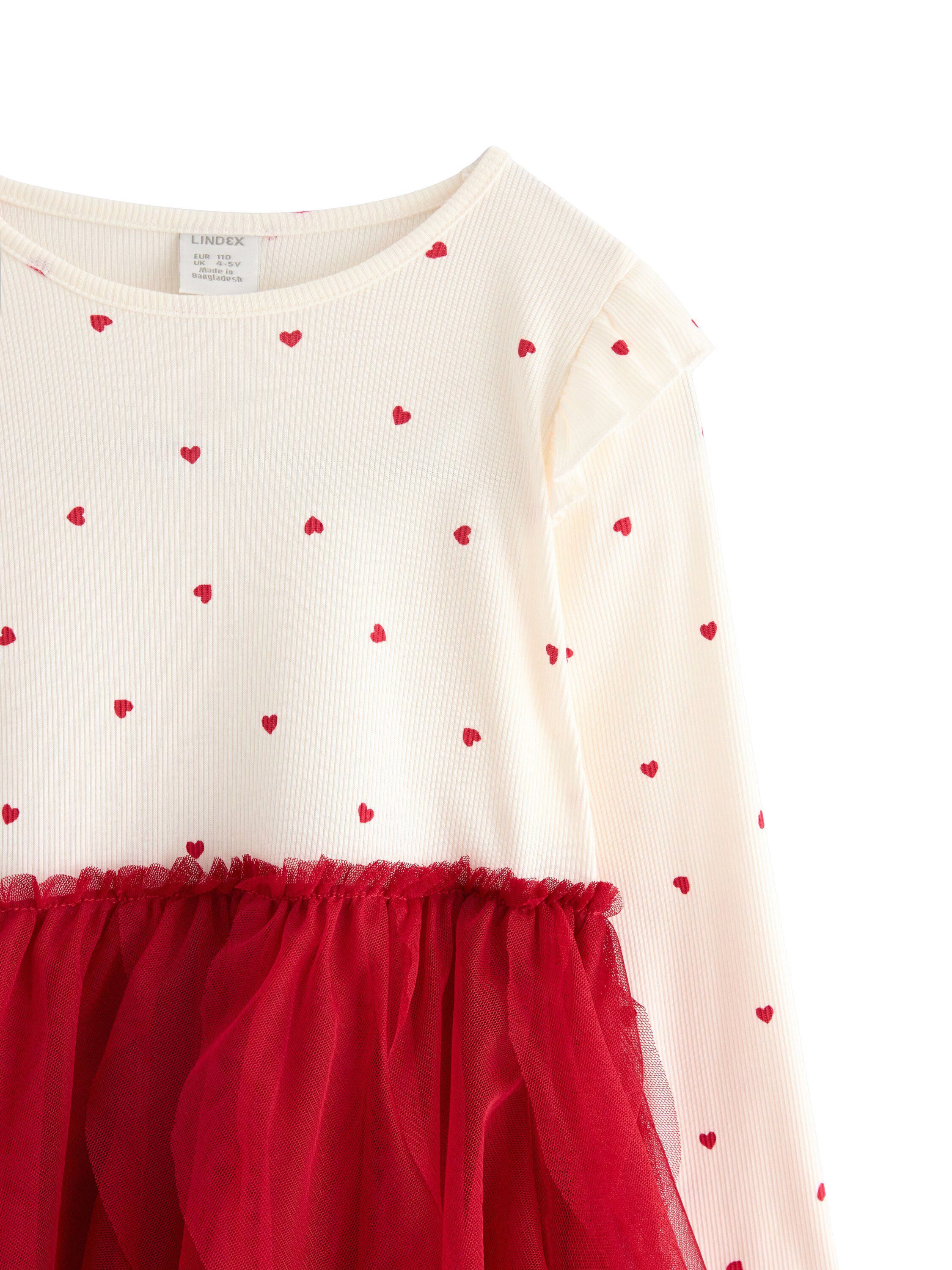 Myk kjole i ribbestrikket jersey og