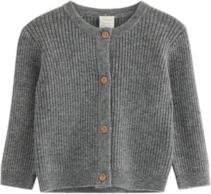 Soft rib-knit cardigan in merino wo