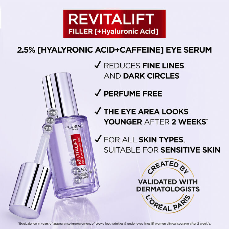 Revitalift Filler 2. 5% Hyaluronic Acid+Caffeine Eye Serum 20ml