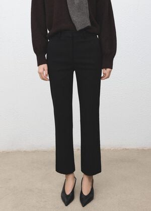 Straight-cut crop trousers