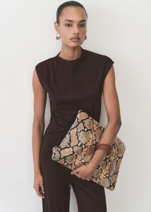 T-shirt with gathered asymmetrical