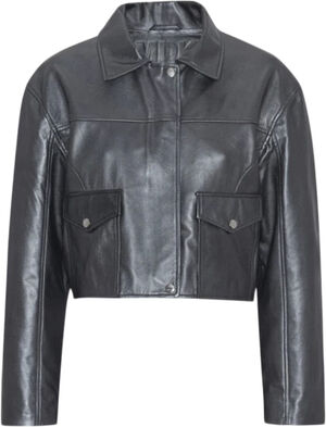 Doraville Disco Short Bomber 100% Leather Jacket - Metallic
