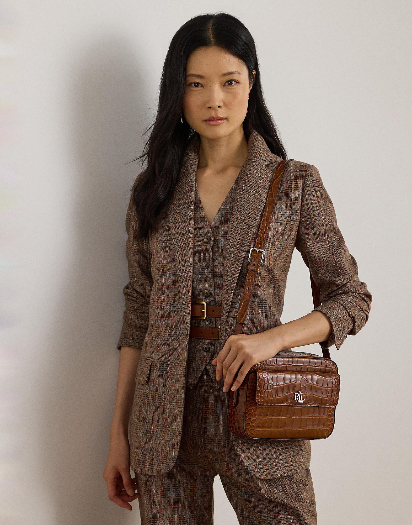 Croc-Embossed Medium Marcy Camera Bag